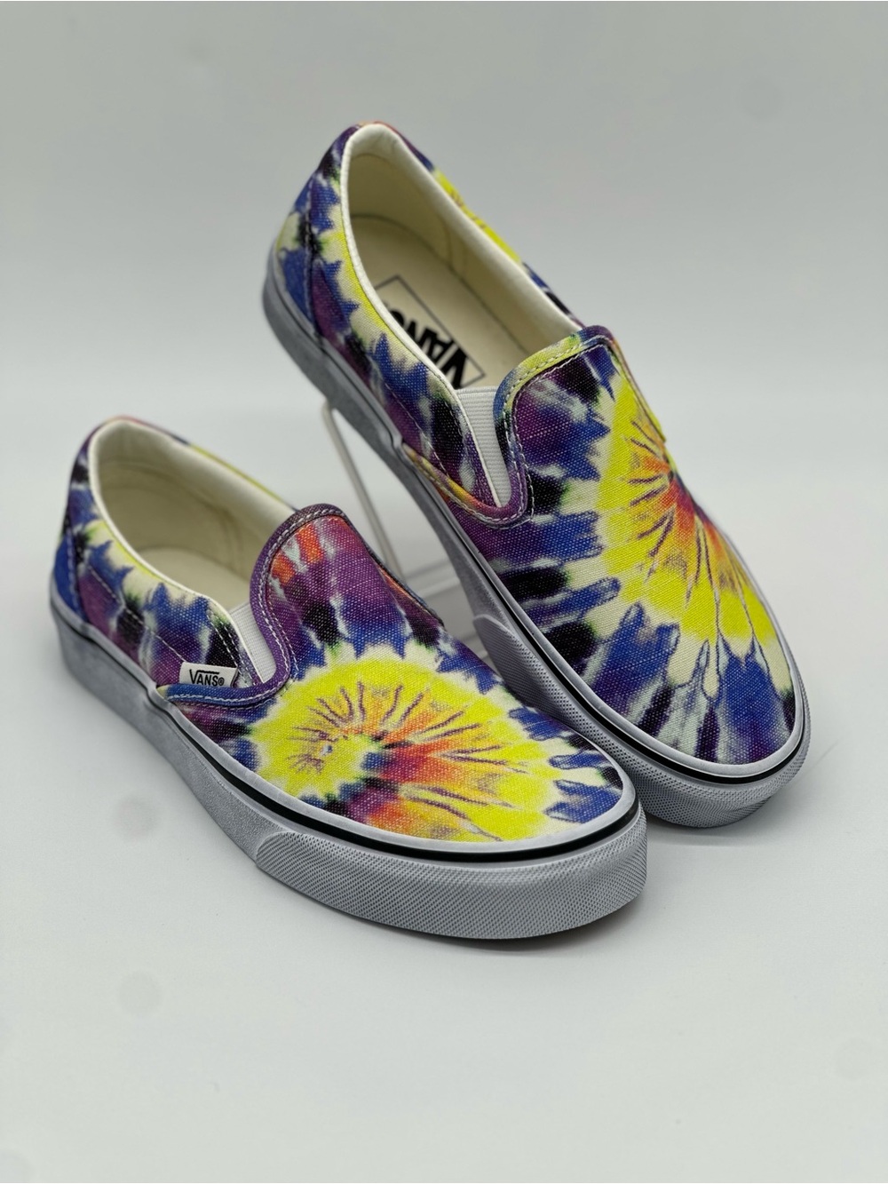 Vans Women's Tie-Dye Slip-On Sneakers - Yellow/Blue/Purple